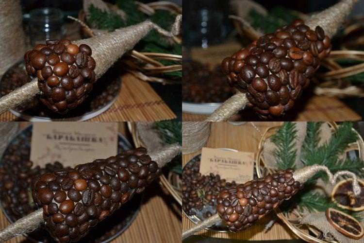 Новорічна ялинка - Вироби з кавових зерен своїми руками