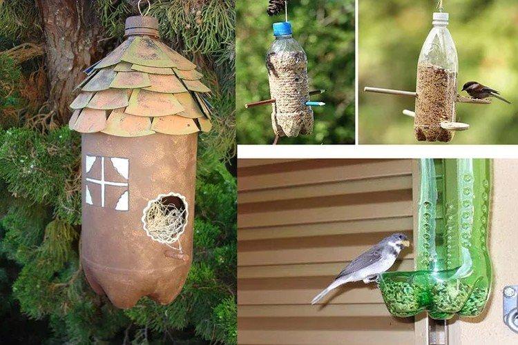 Годівля для птахів - Вироби із пластикових пляшок своїми руками