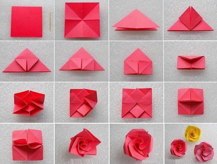 Оригами троянда для початківців - Як зробити троянду з паперу