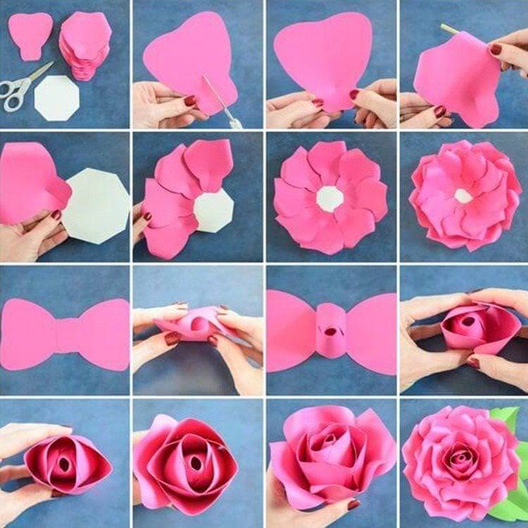 Роза з паперових пелюсток - Як зробити троянду з паперу