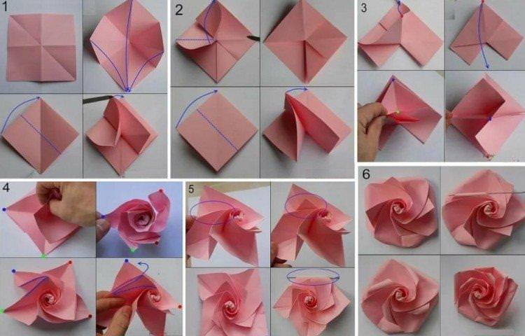 Оригами троянда з паперу - Як зробити троянду з паперу