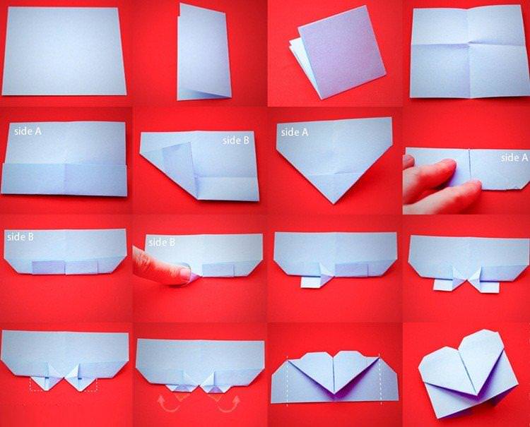 Оригами закладка «Сердечко» - Закладки з паперу своїми руками для книг