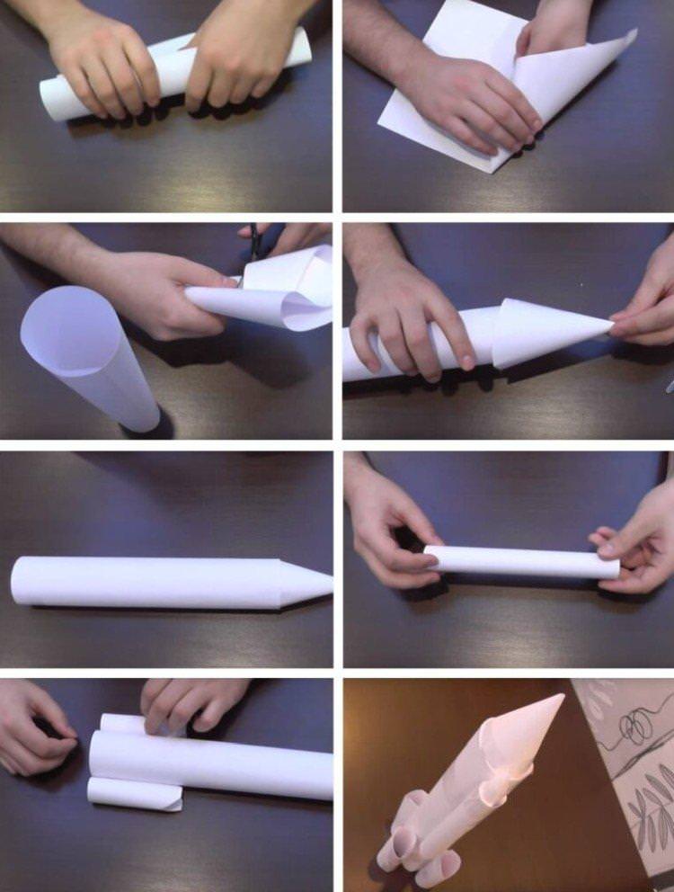 Ракета з циліндричних модулів - Як зробити ракету з паперу
