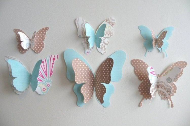 Об'ємні метелики з паперу на стіну - як зробити своїми руками