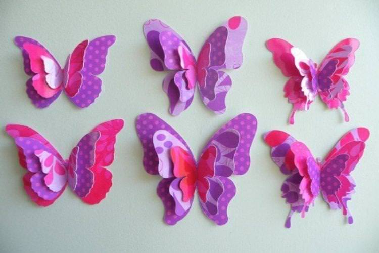 Об'ємні метелики з паперу на стіну – як зробити своїми руками