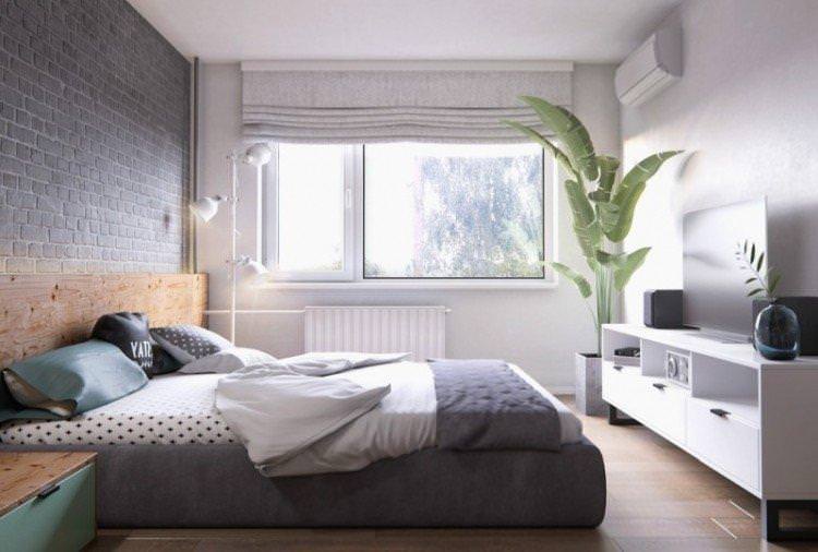 Сіра спальня у скандинавському стилі - Дизайн інтер'єру