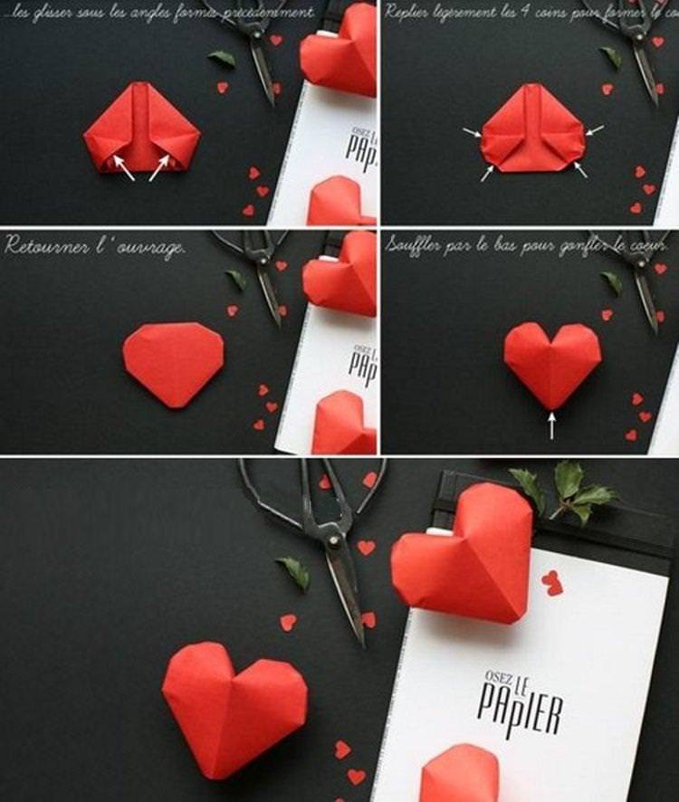 Об'ємне серце з паперу - Як зробити серце з паперу