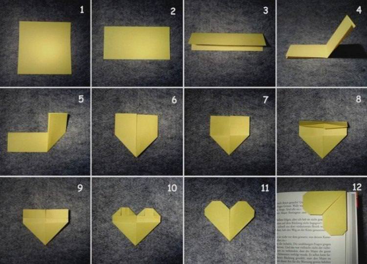 Серце-закладка для книг - Як зробити серце з паперу