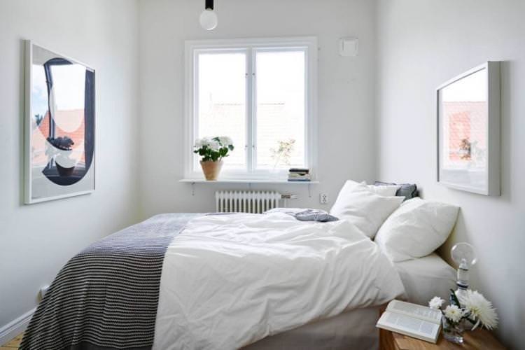 Ліжко - Дизайн спальні в скандинавському стилі