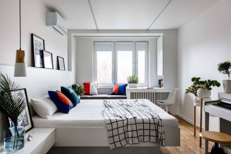 Спальня 12 кв.м. у скандинавському стилі - дизайн інтер'єру фото