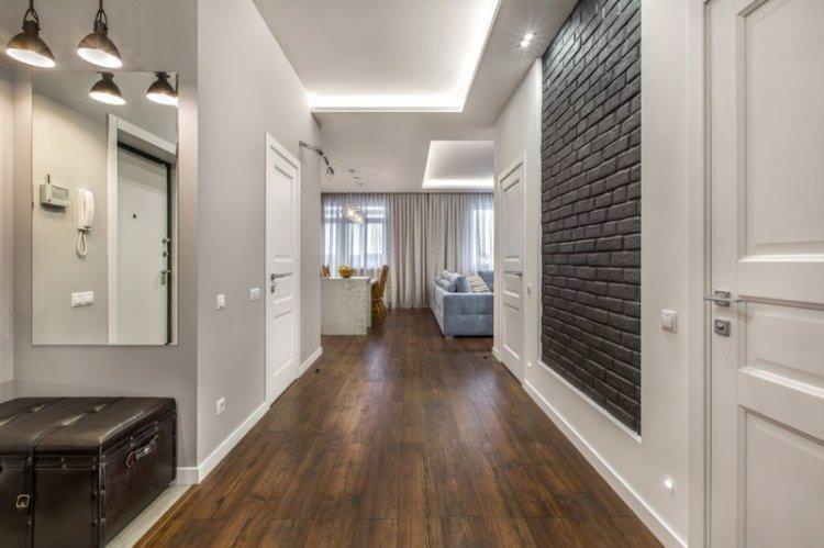 Сірий коридор у квартирі - Дизайн інтер'єру