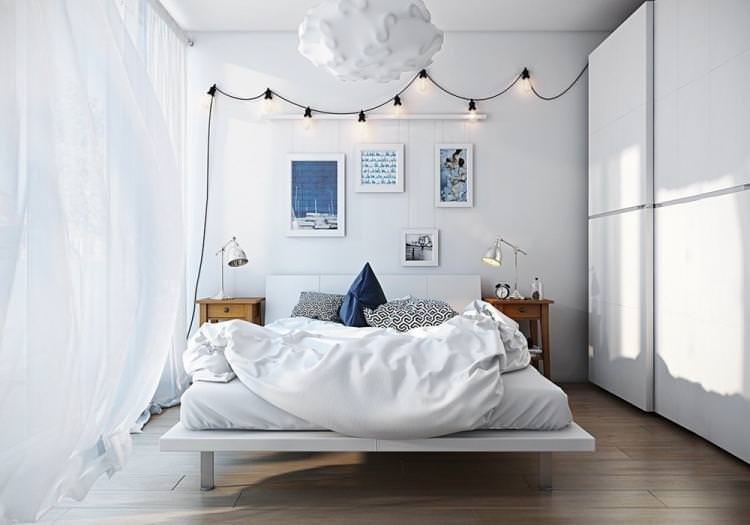 Світла спальня у стилі мінімалізм - дизайн фото