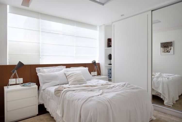 Світла спальня у стилі мінімалізм - дизайн фото