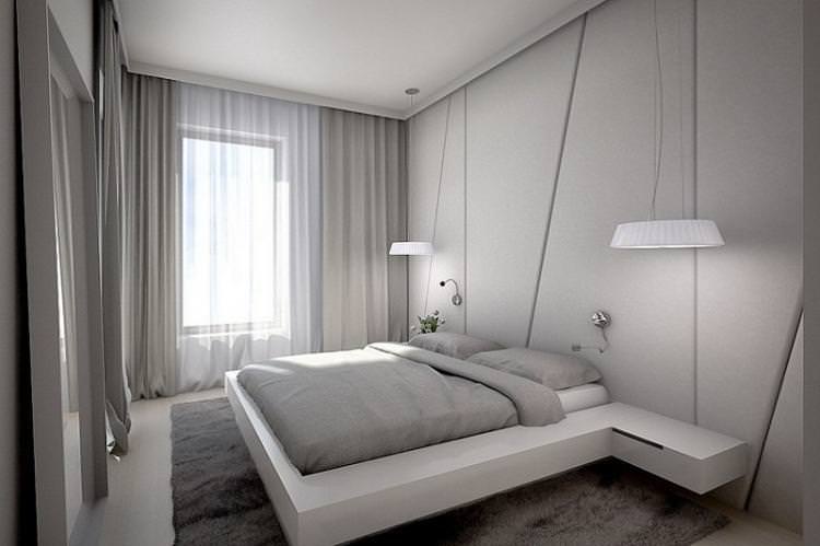 Дизайн спальні 12 кв.м.у стилі мінімалізм - фото