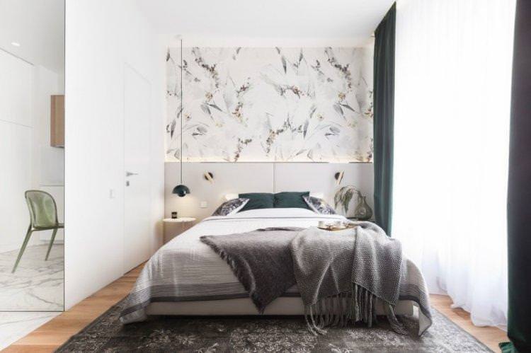 Маленька спальня в сучасному стилі - дизайн фото