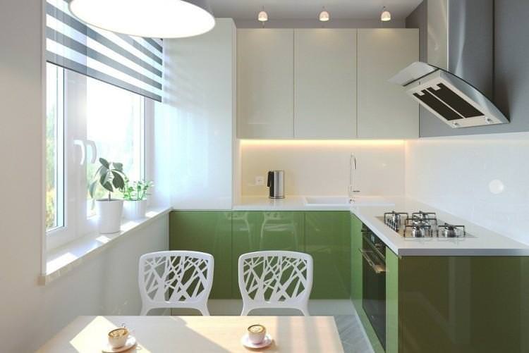 Зелена кухня 2 на 3 метри - Дизайн інтер'єру