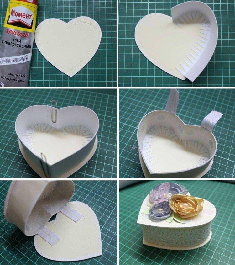 Коробка у формі серця - Як зробити коробку з паперу