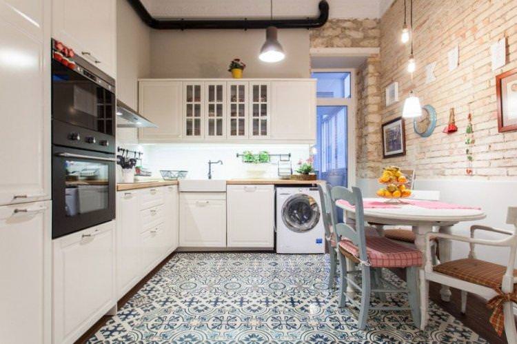 Біла кухня в стилі лофт - Дизайн інтер'єру