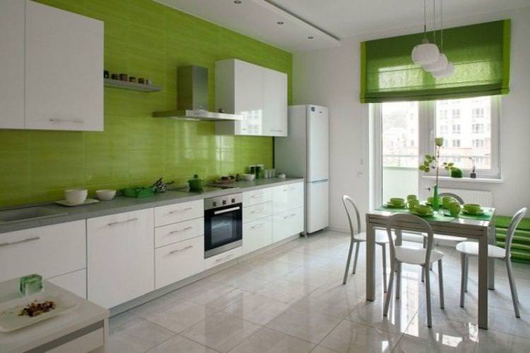 Біло-зелена кухня - Дизайн інтер'єру