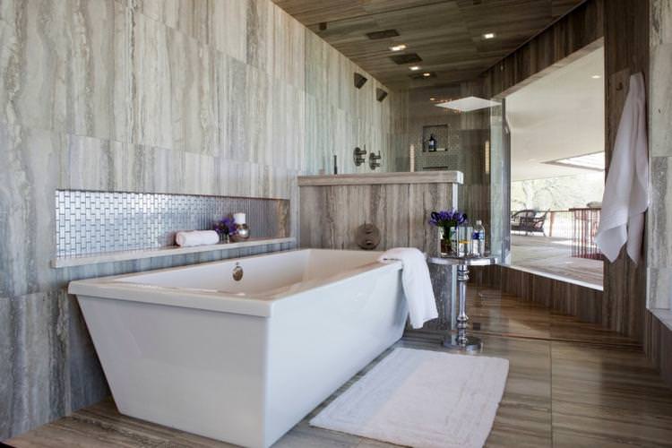 Сіра ванна кімната в сучасному стилі - Дизайн інтер'єру
