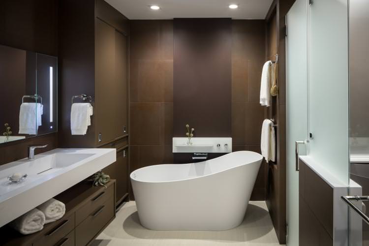 Коричнева ванна кімната у сучасному стилі - Дизайн інтер'єру