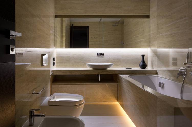Коричнева ванна кімната в сучасному стилі - Дизайн інтер'єру