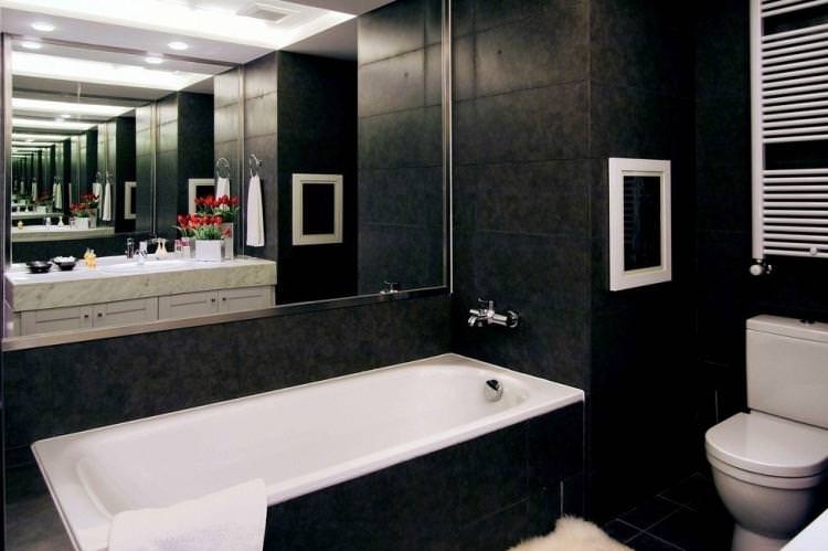 Чорна ванна кімната в сучасному стилі - Дизайн інтер'єру