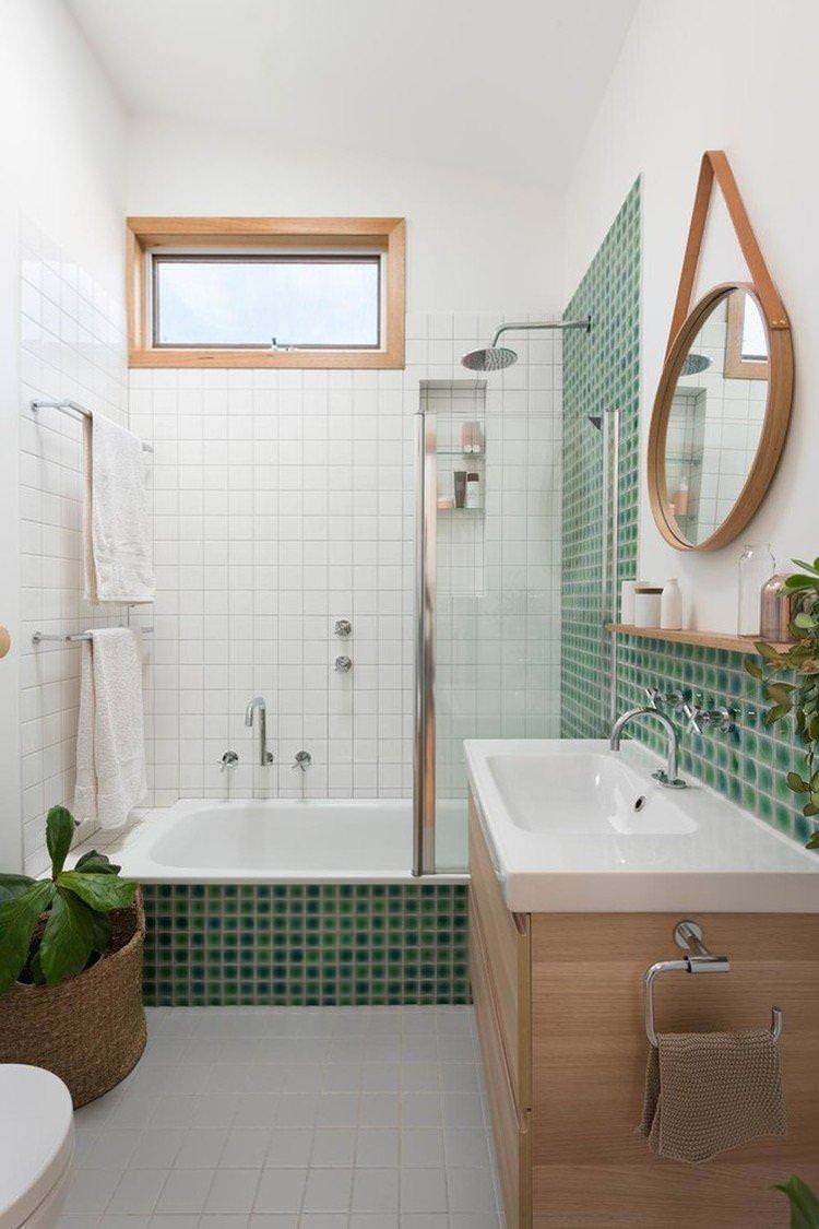 Зелена ванна кімната у скандинавському стилі - Дизайн інтер'єру