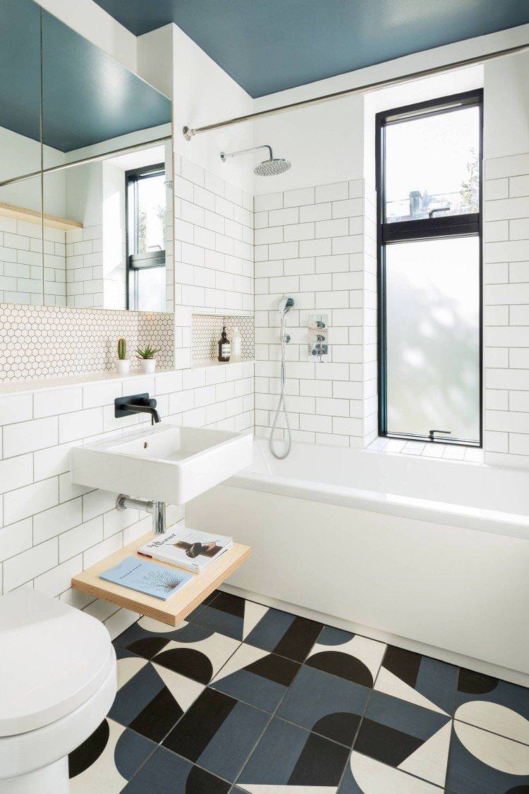 Дизайн стелі - Дизайн ванної кімнати в скандинавському стилі