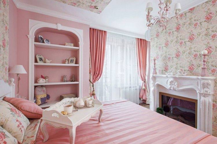 Штори в стилі прованс у спальні - дизайн фото