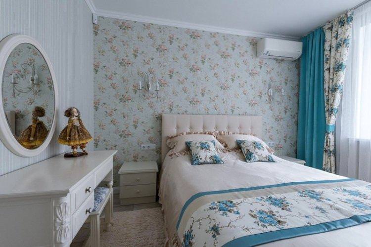 Штори в стилі прованс у спальні - дизайн фото