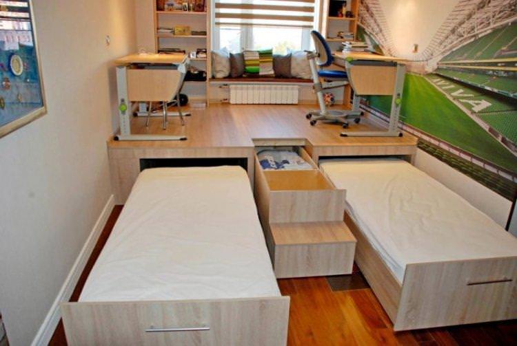 Ліжко-подіум - Меблі-трансформер для малогабаритної квартири