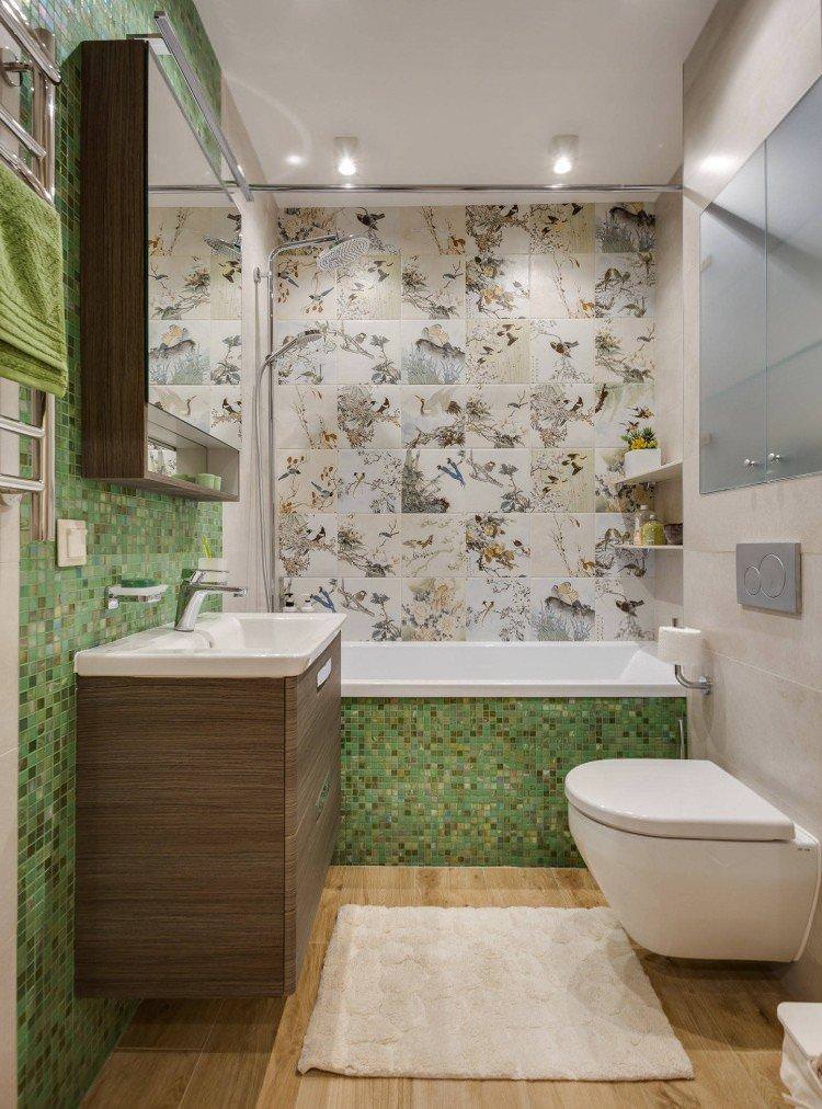 Зелений колір в інтер'єрі ванної кімнати - дизайн фото