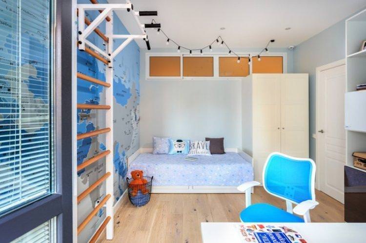 Синій колір в інтер'єрі дитячої кімнати - фото