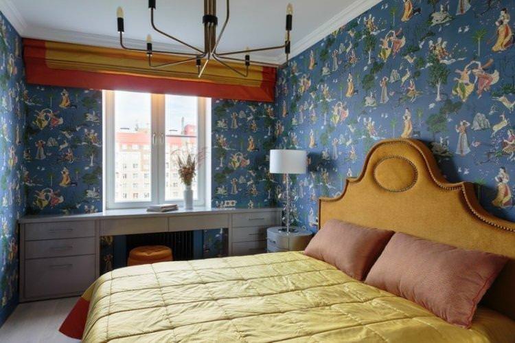 Римські штори у спальні - дизайн інтер'єру фото