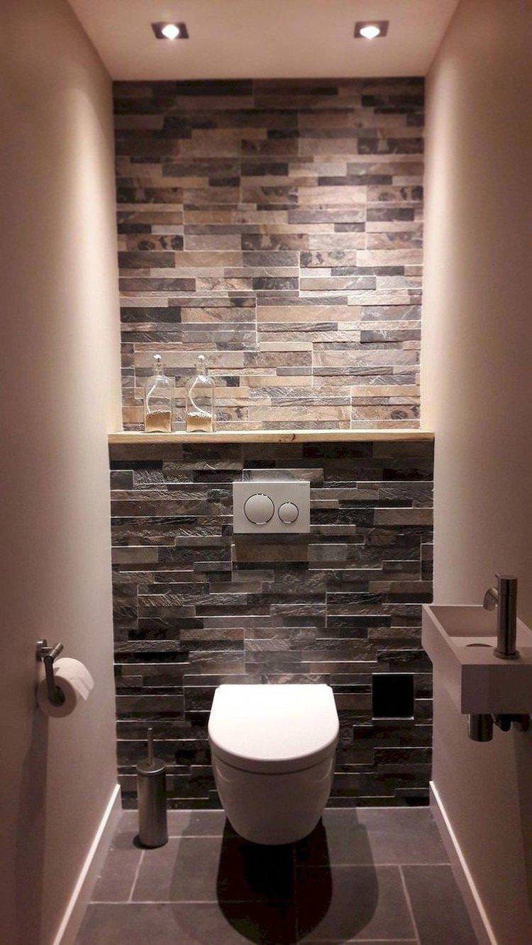 Декоративний камінь - оздоблення стін у туалеті