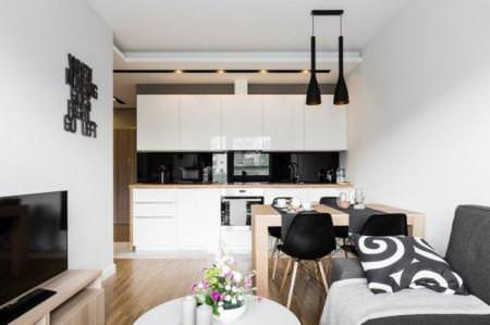 Дизайн кухні-вітальні в сучасному стилі (65 фото)
