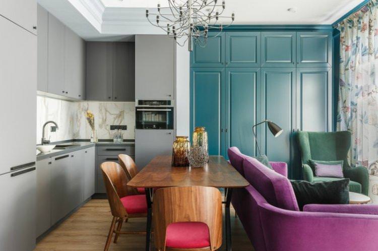 Колірова гама - Дизайн кухні-вітальні в сучасному стилі