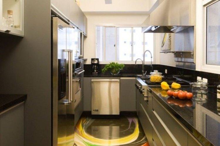 Наливні 3D-підлоги на кухні - фото