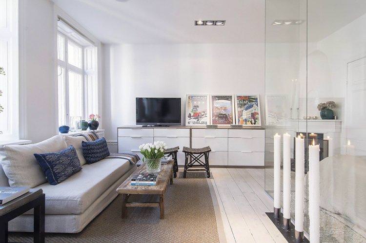 Класична стокгольмська студія - Дизайн квартири у скандинавському стилі