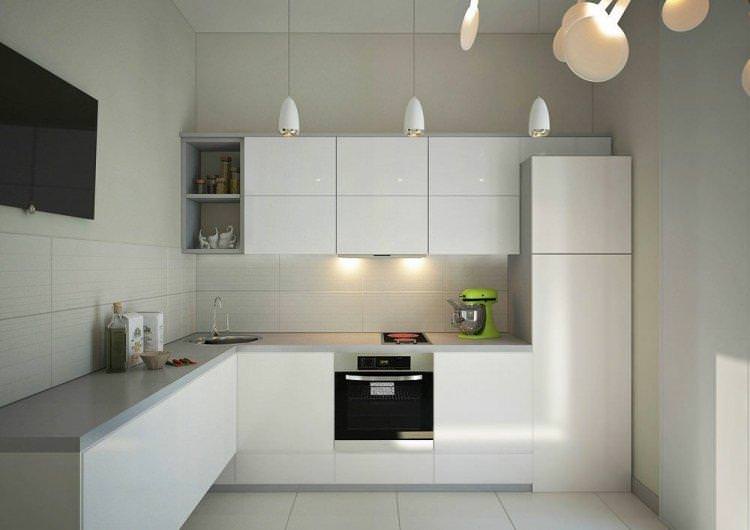 Біла кухня в стилі мінімалізм - Дизайн інтер'єру