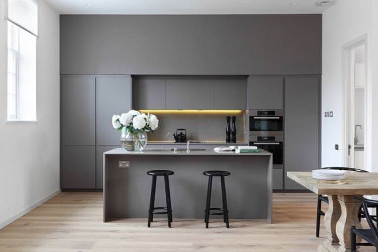 Сіра кухня у стилі мінімалізм - Дизайн інтер'єру