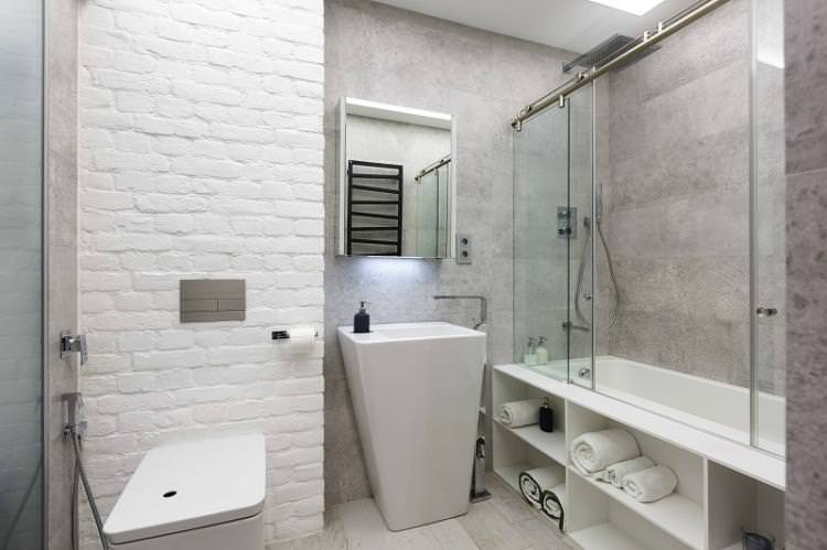 Системи зберігання - Дизайн ванної кімнати 4 кв.м.