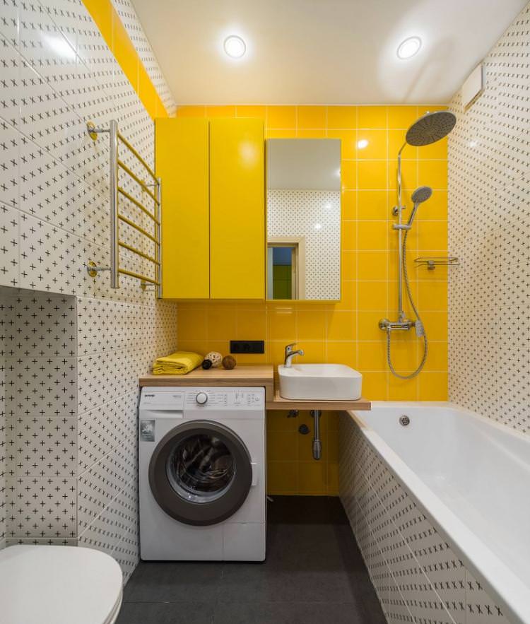 Куди поставити пральну машину - Дизайн ванної кімнати 4 кв.м.