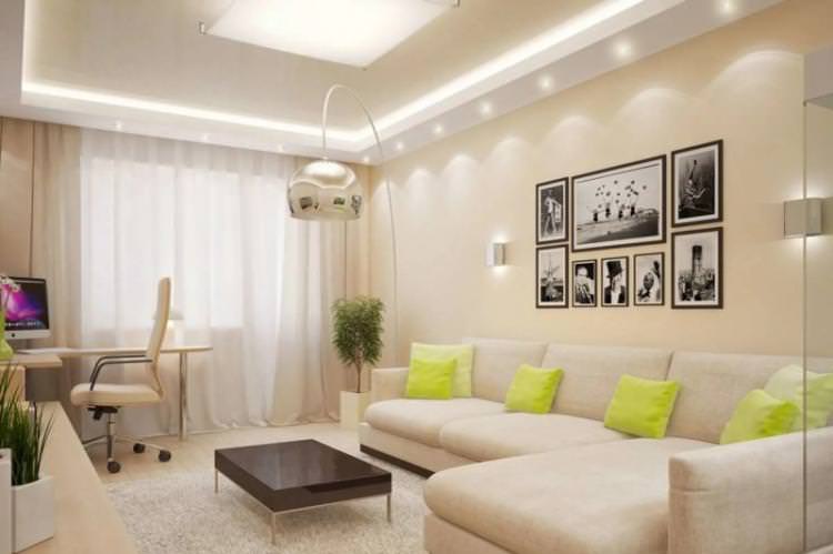 Правильне освітлення - Дизайн однокімнатної квартири 40 кв.м.