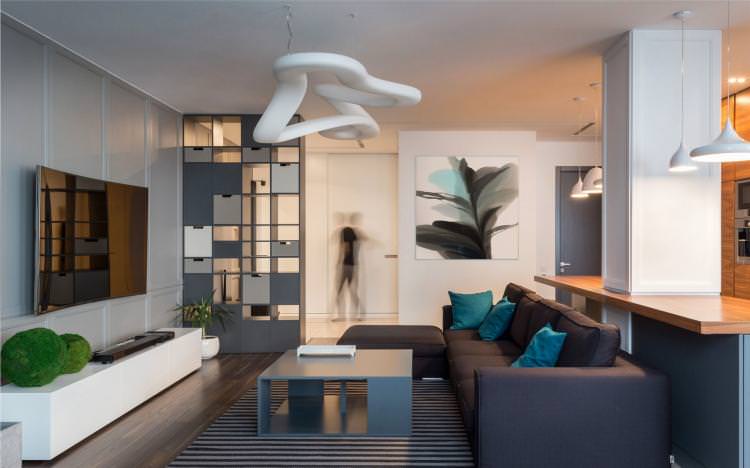Сучасний стиль - Дизайн однокімнатної квартири 40 кв.м.