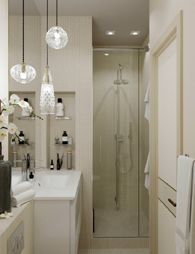 Правильне освітлення - Дизайн ванної кімнати 3 кв.м.