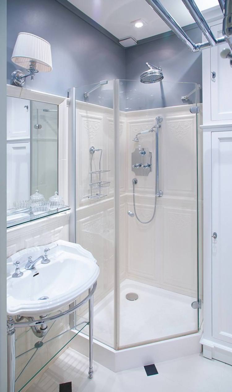 Ванна з душовою кабіною - дизайн інтер'єру фото