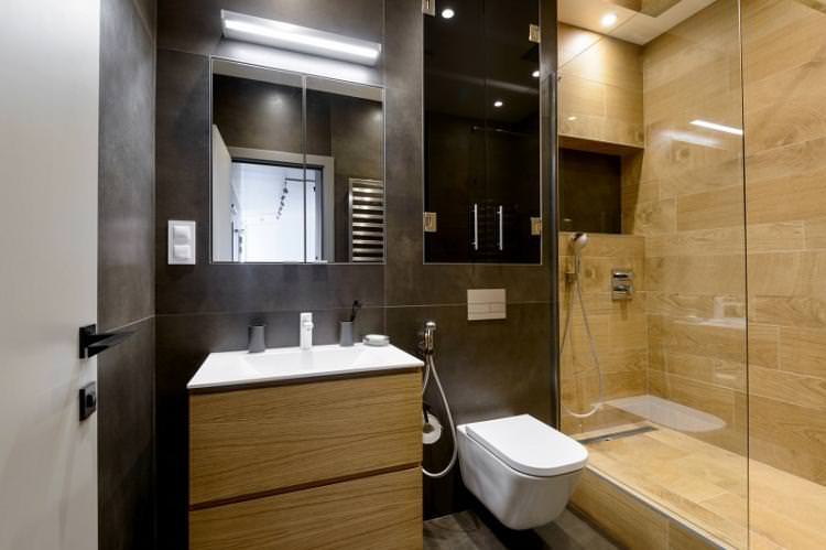 Сучасна комбінована ванна кімната - Дизайн інтер'єру