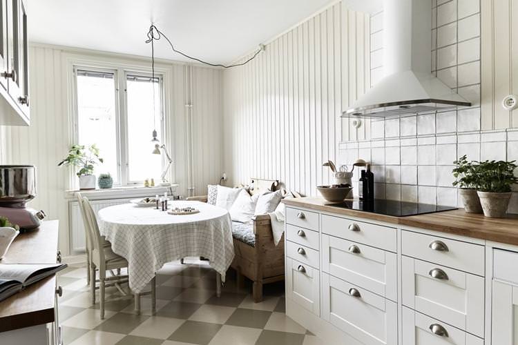 Оздоблення підлоги - Дизайн кухні в скандинавському стилі